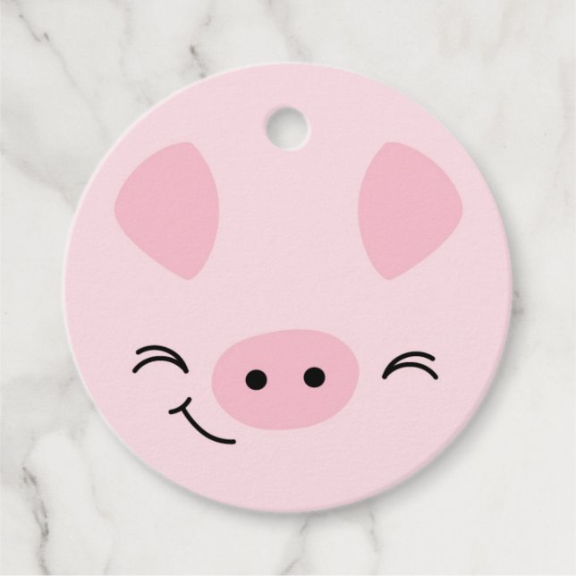Étiquette cadeau de cochon pour les amis de la fer (Devant)