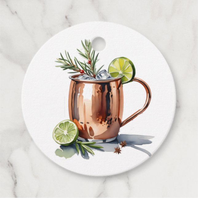 Étiquette cadeau de Cocktail de canneberge de Noël (Devant)