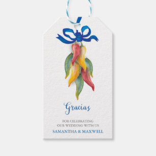 Étiquette cadeau de couleur d'aquarelle Chili Pepp