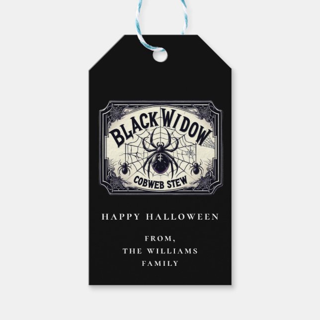 Étiquette cadeau de fête de Potion Halloween Toile (Devant)