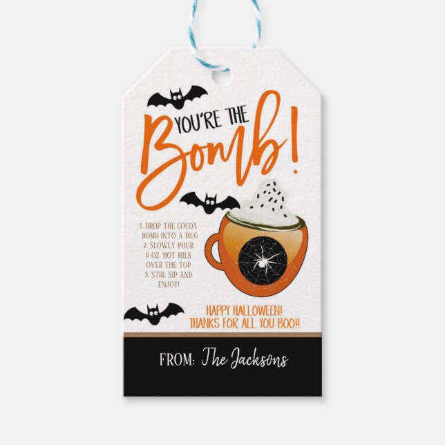 Étiquette cadeau de la bombe de cacao de automne (Devant)