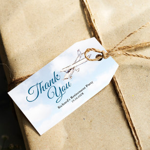 Étiquette cadeau de la partie de retraite avec con