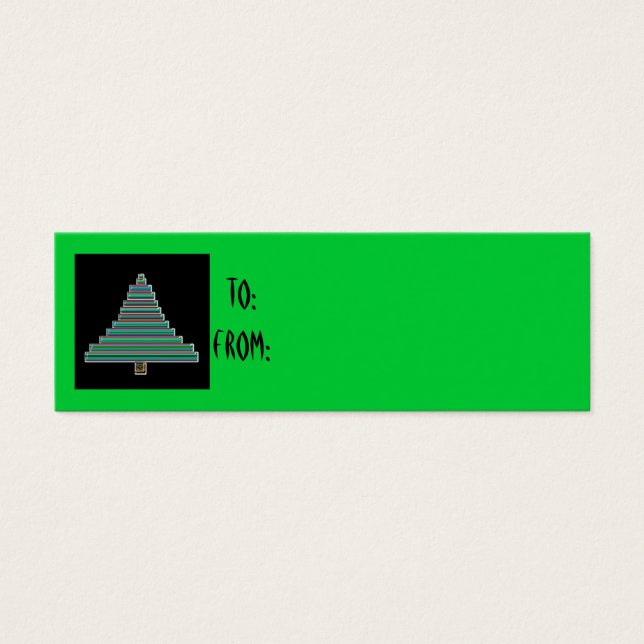 étiquette cadeau de l'arbre de Noël néon (Devant)