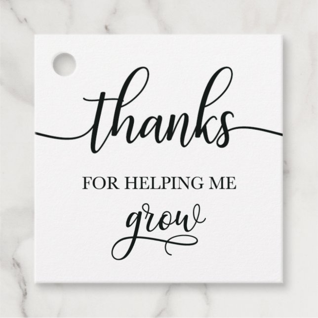 Étiquette cadeau de l'enseignant, Étiquette Plante (Devant)