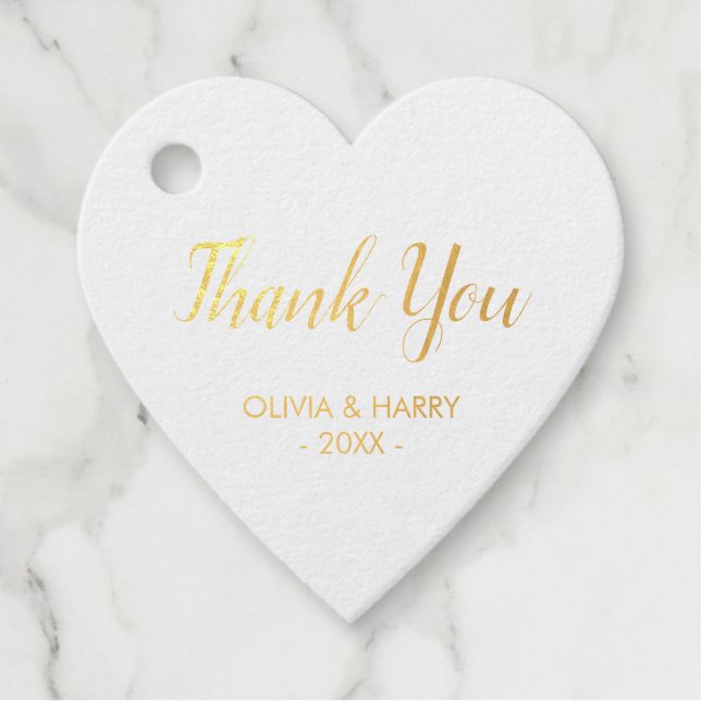 Étiquette cadeau de mariage Gold Foil Favor (Devant)