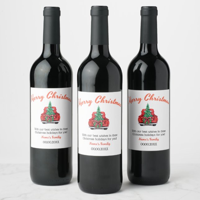 Étiquette cadeau de Noël (Bouteilles)