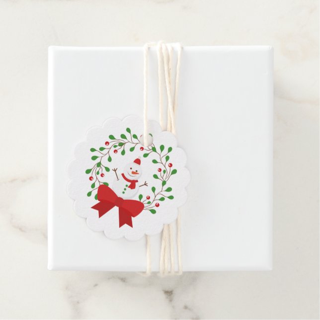 Étiquette cadeau de Noël (En situation)