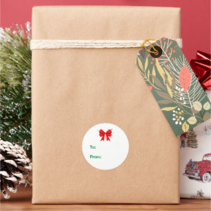 Étiquette cadeau de Noël Bow
