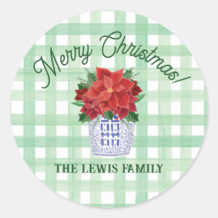 Étiquette cadeau de Noël Chinoiserie