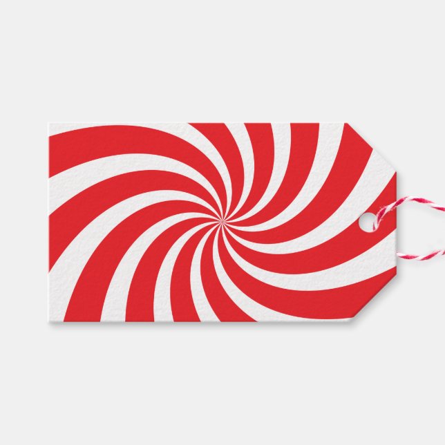 Étiquette cadeau de Noël Peppermenthe Sucre de can (Devant (Horizontal))