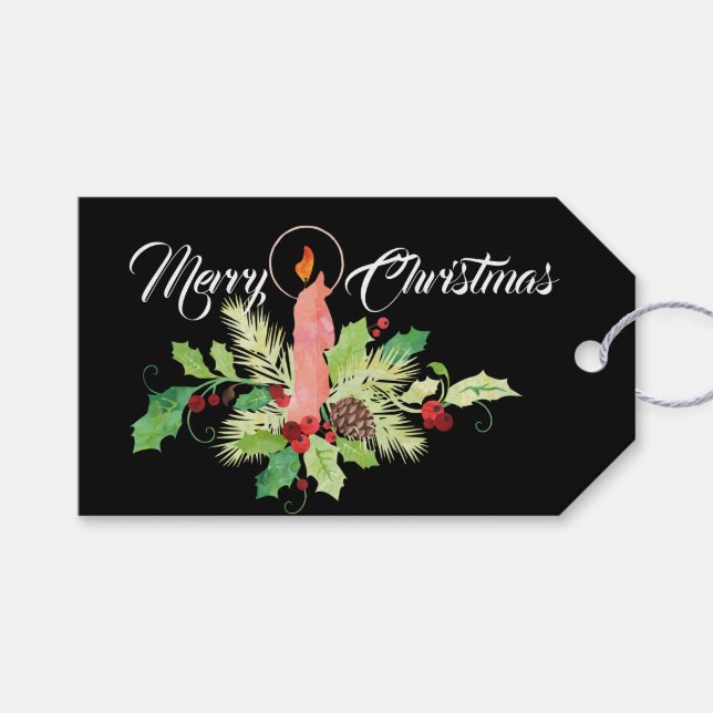 Étiquette cadeau de Noël personnalisée (Devant (Horizontal))
