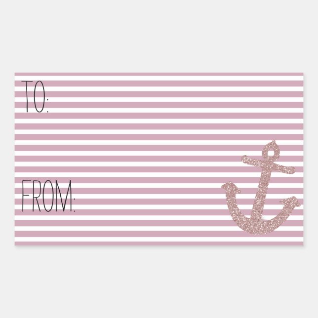 Étiquette cadeau de Parties scintillant Pink Strip (Devant)