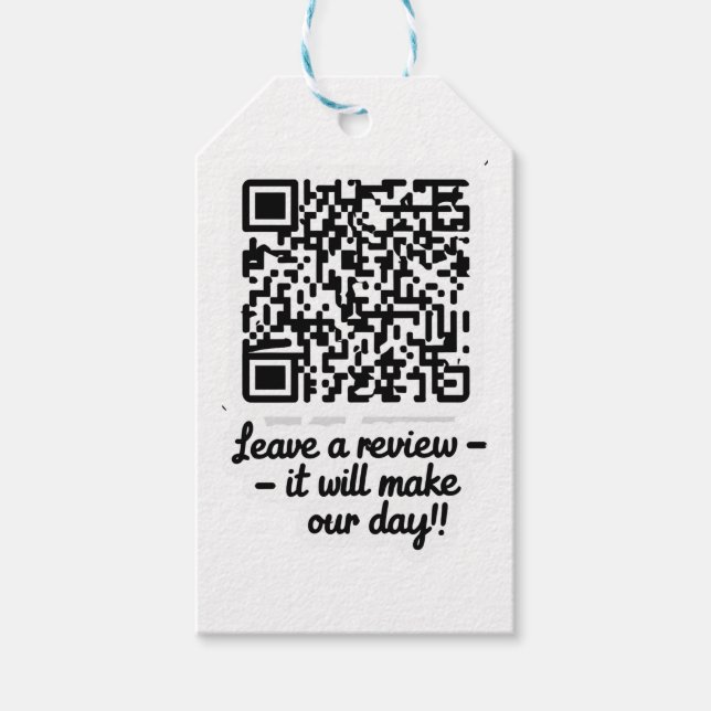 Étiquette cadeau de révision de code QR (Devant)