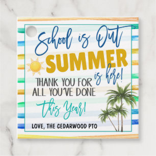 Étiquette cadeau de sortie de l'école