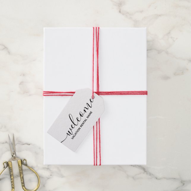 Étiquette cadeau d'entreprise Kraft Welcome (Avec de la ficelle)