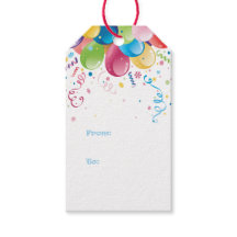 Étiquette cadeau des ballons de fête