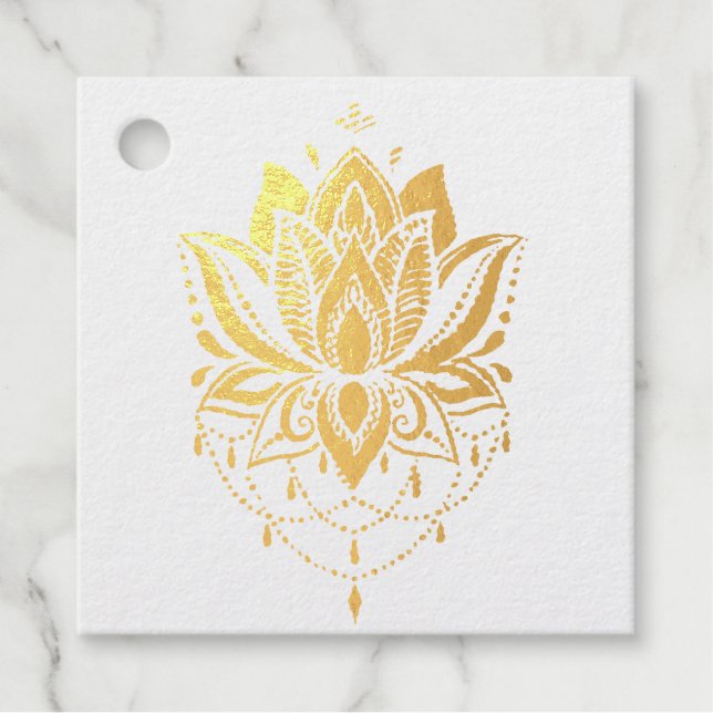 Étiquette-cadeau Design Lotus (Devant)