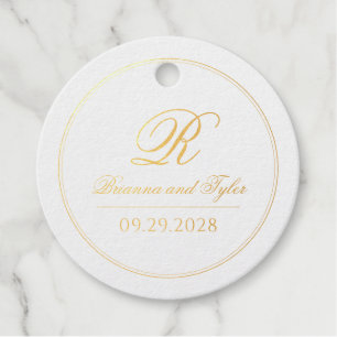 Étiquette-cadeau Élégance simple classique Mariage Foil Favoriser B