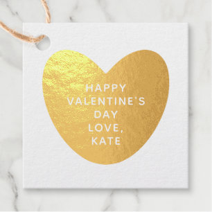 Étiquette-cadeau Elégant coeur d'or mignon coutume Saint Valentin