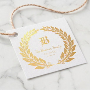 Étiquette-cadeau Élégant Monogramme Foil Favoriser Tags