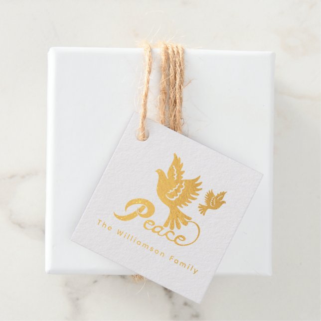 Étiquette-cadeau Elégant Oiseau De Paix Vacances (Avec boite)