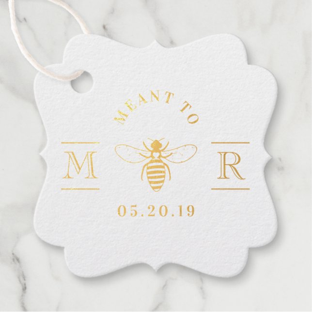 Étiquette-cadeau Élégant signifiant pour le miel d'abeille Mariage  (Devant)