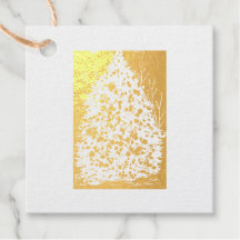 Élégante carte Foil de sapin doré de Noël