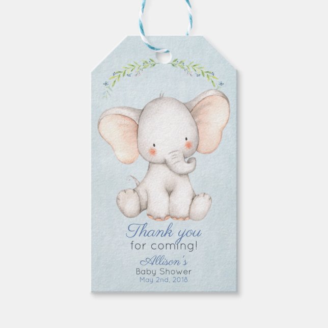 Étiquette cadeau éléphant (Devant)