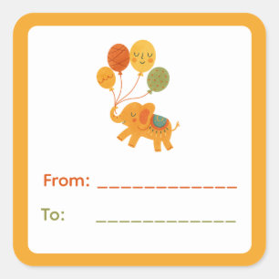 Étiquette Cadeau Éléphant de Cirque