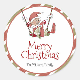 Étiquette cadeau Elf Christmas