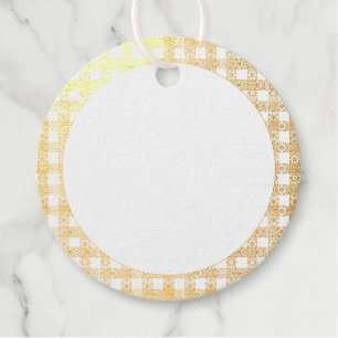 Étiquette-cadeau en vichy rouge blanc blanc dentelle vintage platin