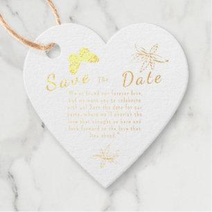 Étiquette-cadeau Enregistrer la balise Date Love Heart Favor