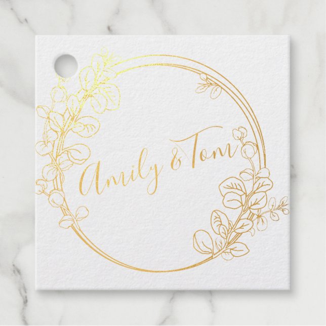 Étiquette-cadeau Eucalyptus couronne texte personnalisé classique r (Devant)