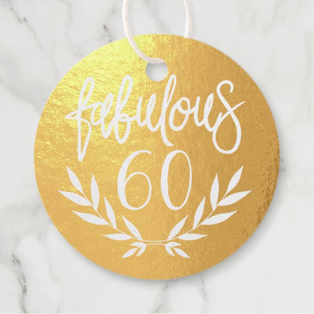 Étiquette-cadeau Fabuleux 60 femmes anniversaire glam élégant (Devant)