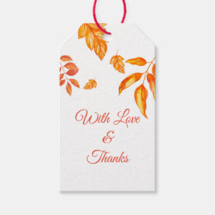 Étiquette cadeau Feuilles d'automne rustique