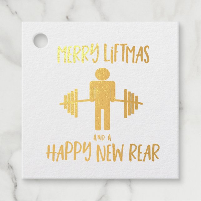 Étiquette-cadeau Fitness Funny Fitmas Noël Trainer Vacances (Devant)