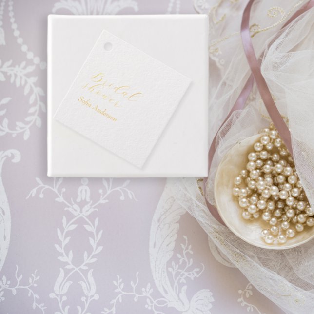 Étiquette-cadeau Fleur du Jardin français (French Garden Party flower Foil Favor Tags)