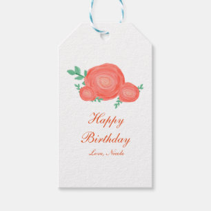 Étiquette Cadeau Fleurs d'Orange pour Baby Shower 