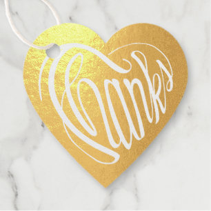 Étiquette-cadeau Forme de coeur grâce en 6 langues