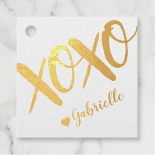 Étiquette-cadeau Fun XOXO Rose Ado Party Sweet 16 VRAI FOIL
