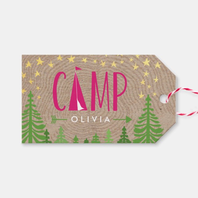 Étiquette cadeau Glamping (Devant (Horizontal))