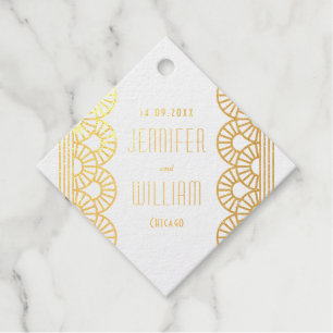 Étiquette-cadeau Gold Art Déco Gatsby Style Mariage personnalisé