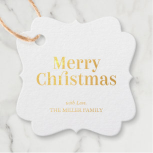 Étiquette-cadeau Gold Foil Joyeux Noël Fêtes Tags cadeaux