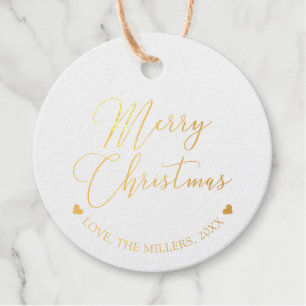 Étiquette-cadeau Gold Foil Joyeux Noël Fêtes Tags cadeaux