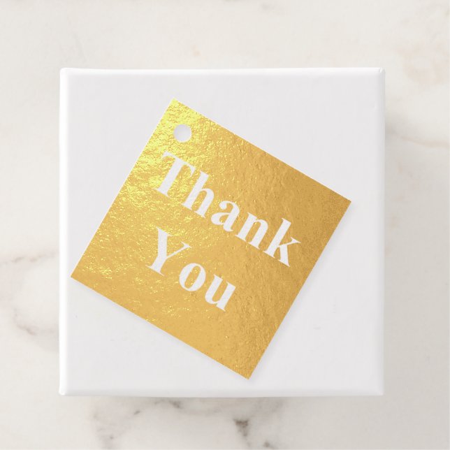 Étiquette-cadeau Gold Foil Merci Mariage Couple Ajouter un nom (Avec boite)