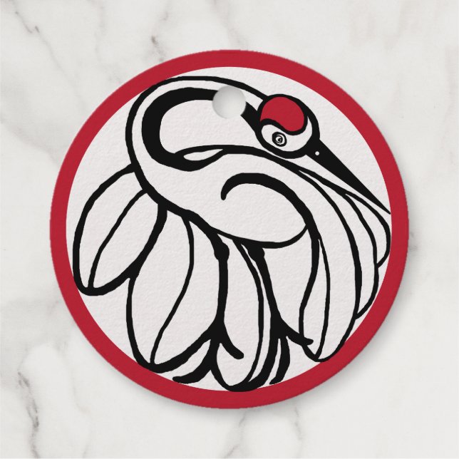 Étiquette-cadeau Grue japonaise Tancho (Dos)