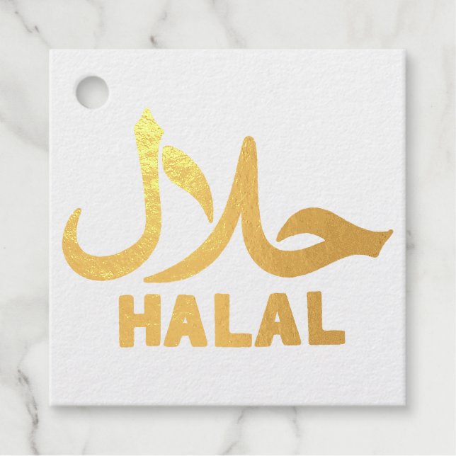 Étiquette-cadeau Halal Anglais Arabe (Devant)