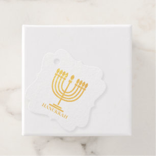 Étiquette-cadeau Hanukkiah Happy Hanoukka Juive Fête Menorah