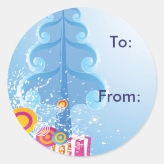 Étiquette cadeau hiver froid