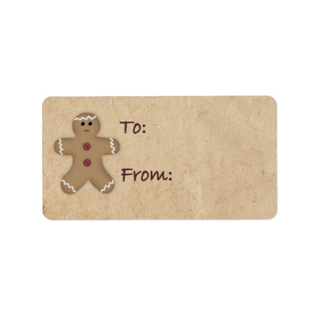 Étiquette cadeau Homme Gingerbread (Devant)